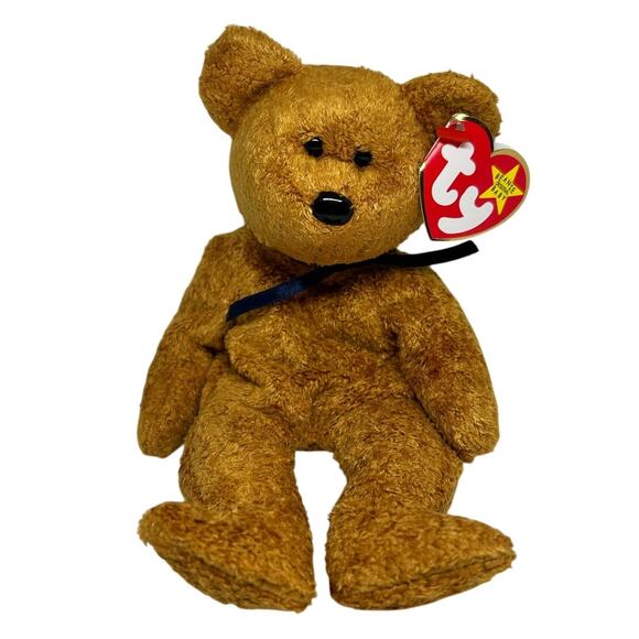 TY BEANIE BABIES FUZZ the BEAR DOB: 7/23/1998 Plush Stuffed Animal - Picture 1 of 8